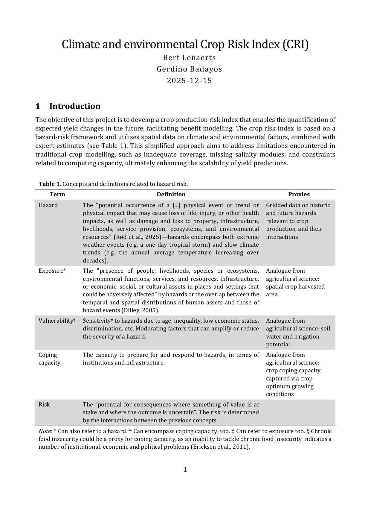 CRI documentation v1, page 1